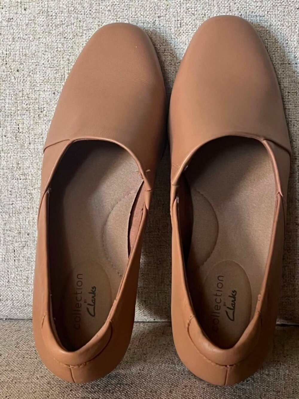 NWOT Clarks Juliet Palm Loafers Tan/Almond Leather Size 6 1/2